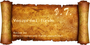 Veszprémi Tünde névjegykártya
